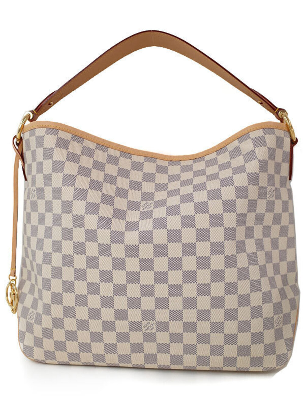 Louis Vuitton Damier Delightful Hobo Shoulder Bag Canvas Leather Azur White